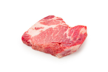 Raw pork isolated on white background.
