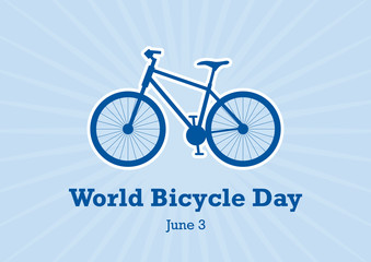 Fototapeta na wymiar World Bicycle Day vector. Bicycle vector icon. Bike silhouette isolated on a blue background. Important day
