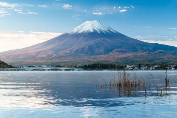 Verduisterende rolgordijnen zonder boren Fuji morning at mount Fuji and Lake Kawaguchiko