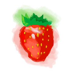 Eco food menu background. Watercolor hand drawn fruits. Vector illustration