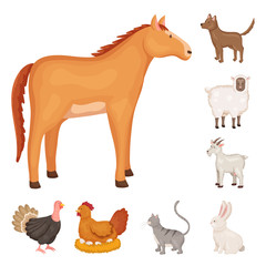 Isolated object of farm and food icon. Collection of farm and countryside stock symbol for web.
