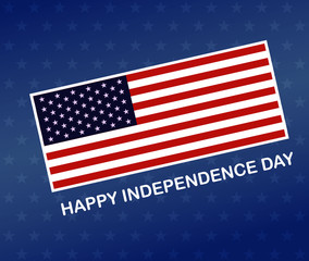 Independence Day Banner, fourth of july. American flag waving on the blue background. Vector illustration eps10