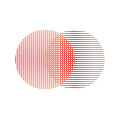 Two isolated Abstract coral cercle from stripes. Illustration.