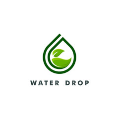 water drop logo template, environmental icon design - vector