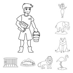 Isolated object of entertainment and forest icon. Set of entertainment and park stock symbol for web.