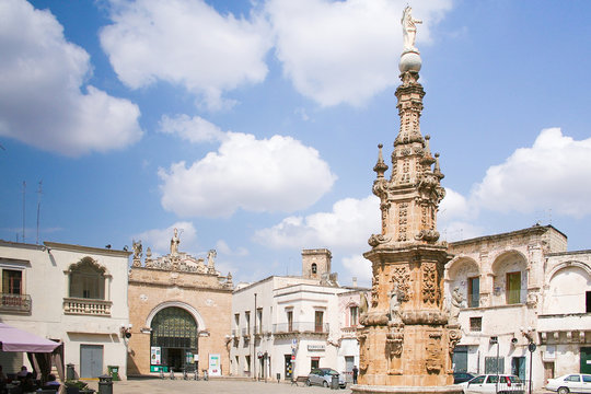 Salandra square in Nard&ograve; village, Italy