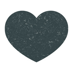 Grunge grey heart with spots.  Bright colored heart. Isolated heart on a white background. Illustration.