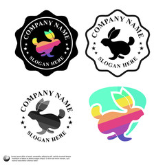 Rabbit Logo Template, can use for landing page, template, ui, web, mobile app, poster, banner, flyer, stickers. EPS 10