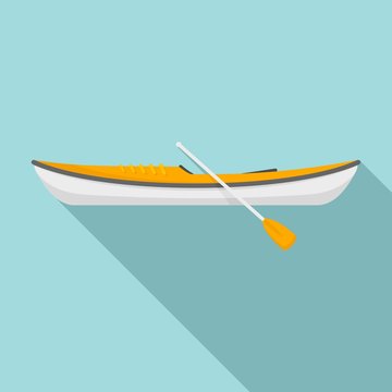 Speed kayak icon. Flat illustration of speed kayak vector icon for web design