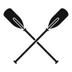 Crossed wood paddle icon. Simple illustration of crossed wood paddle vector icon for web design isolated on white background