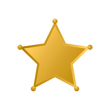 Gold Sheriff star isolated on white background. Police badge vector icon.  Golden pentagonal star. Easy to edit template for your design. Stock Vector  | Adobe Stock