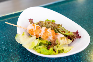 teriyaki chicken stick with vegetable