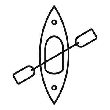 recommend clip art: Top view kayak icon. Outline top view kayak vector icon for web design isolated on white background