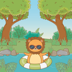 cute animal enjoying summer vacations