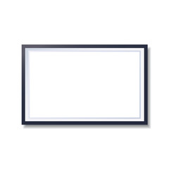 Realistic picture frame isolated on white background. Modern Photo mockup with white background for your photo.