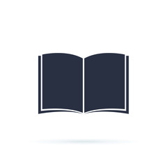 Book icon vector. Open Book symbol. Cool vector flat design illustration on reading with abstract line open book.