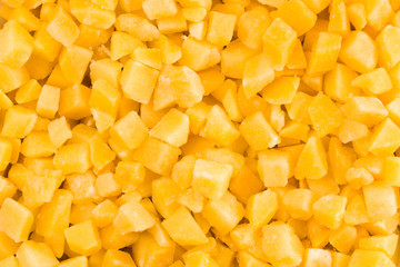 fresh texture of frozen pineapple many pieces.