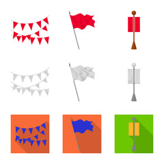 Isolated object of texture and presentation icon. Collection of texture and media  stock vector illustration.