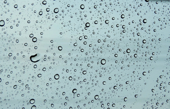 Rain Drop On Glass Car Texture