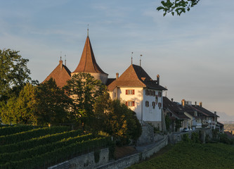 Obraz premium Blick auf das Schloss Erlach, Schweiz