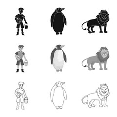 Isolated object of nature  and fun  icon. Collection of nature  and entertainment stock vector illustration.