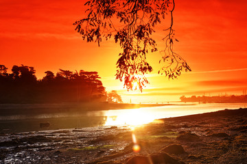 pont l'Abbé river in Brittany coast