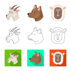 Vector illustration of agriculture and breeding logo. Collection of agriculture and organic  vector icon for stock.