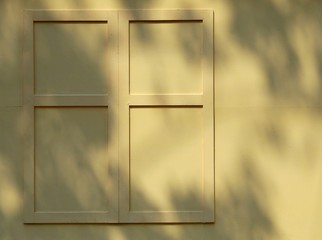 Artificial wood wall with window texture background