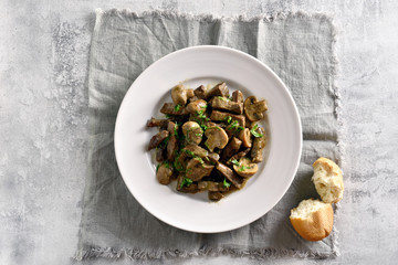 Beef stroganoff with mushrooms
