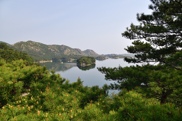Fototapeta na wymiar Samilpo lake landscape. North Korea
