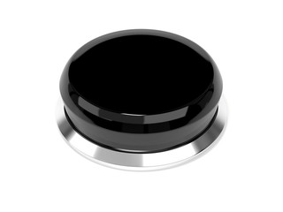 Black push button. 3d rendering illustration isolated