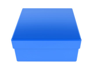 Blue gift box. 3d rendering illustration isolated