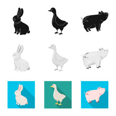 Isolated object of breeding and kitchen  symbol. Set of breeding and organic  stock vector illustration.