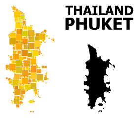 Golden Square Mosaic Map of Phuket