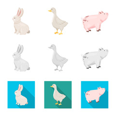 Vector illustration of breeding and kitchen  symbol. Set of breeding and organic  stock vector illustration.