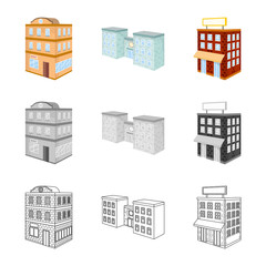 Vector design of construction and building symbol. Set of construction and estate vector icon for stock.