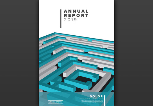 Blue Maze Graphic Annual Report Cover Layout