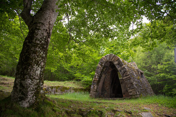 Mountain refuge in the moncayo mountain in zaragoza spain..