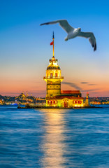 Obraz premium Wieża Leandra w Stambule, Turcja (KIZ KULESI - USKUDAR)