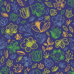 Vector floral seamless pattern