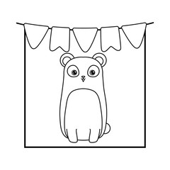 panda bear animal with garlands hanging