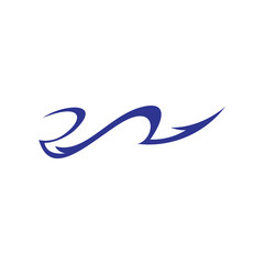 Obraz premium simple wavy shape decoration logo vector