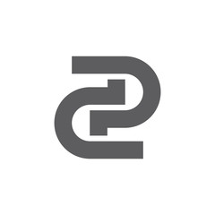 letter 2c simple geometric logo vector