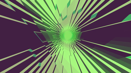 rays diverging from the eye-shaped center, 3D graphics, abstraction, violet and light green