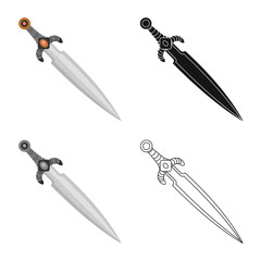 Vector illustration of game  and armor  icon. Collection of game  and blade  stock symbol for web.