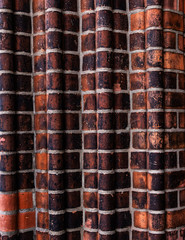 Edges of a red brick wall pattern