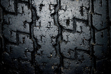 The old tire in the shop.