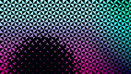 abstract geometric pattern small colored triangles on a black background graduated palette, 3d render