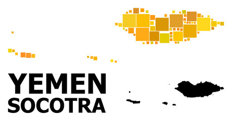 Gold Square Pattern Map of Socotra Archipelago