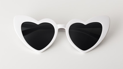 White heart shaped sunglasses